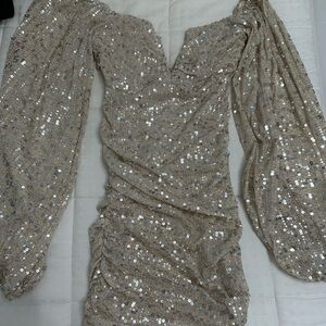 Sequin Beige Dress